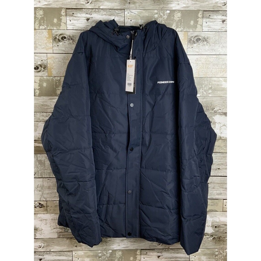 Pioneer‎ Camp Mens Blue Winter Coat Hooded Full Zip Puffer Jacket Size XXL